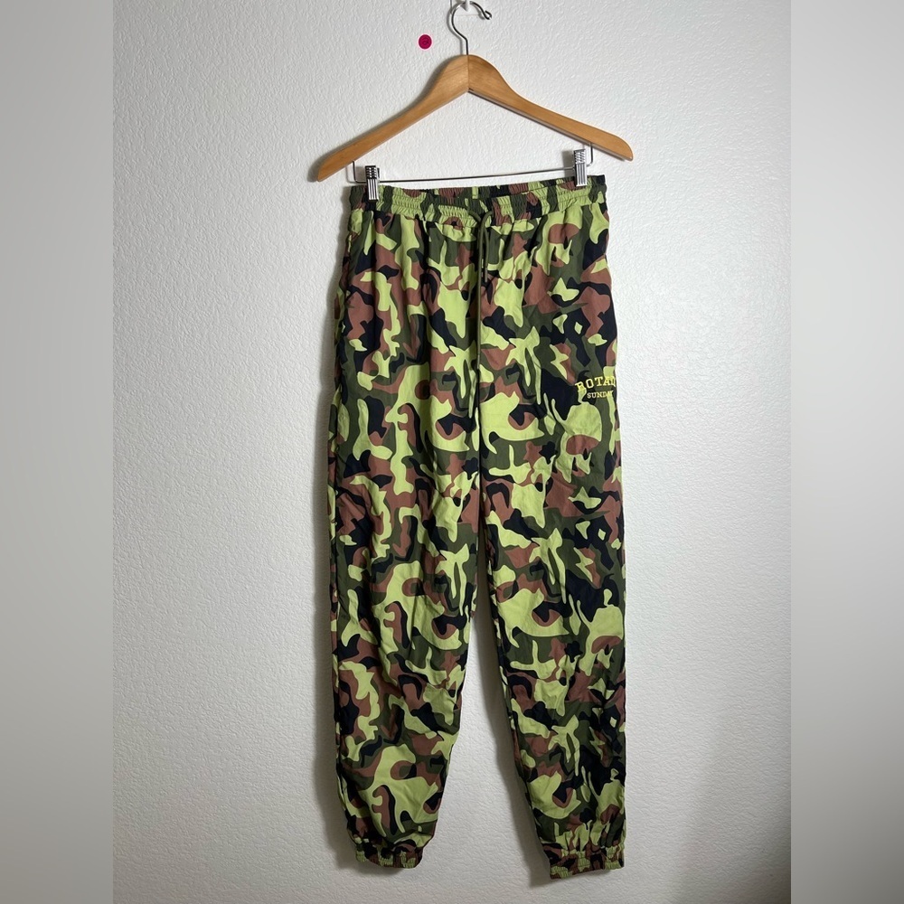 ROTATE BIRGER CHRISTENSEN Mimina Embroidered Camouflage-Print camo Track Pants M